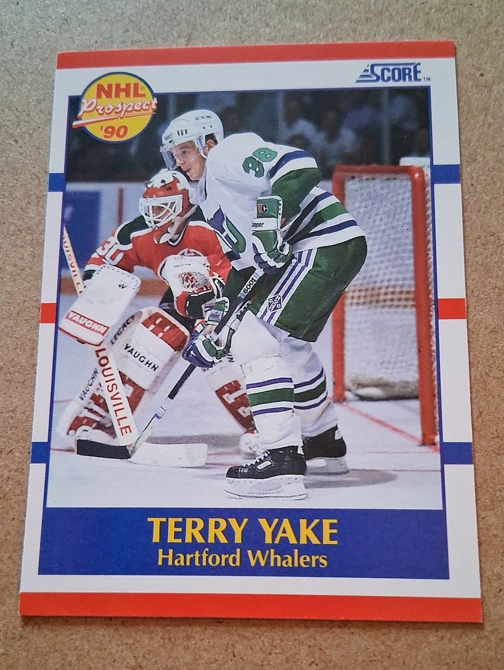 Score NHL Prospect '90 Terry Yake Hartford Whalers Hockey Card